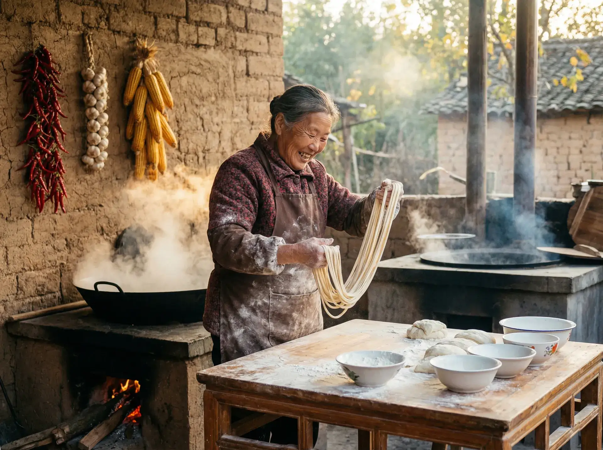 农家大嫂手擀面 - 靳柯刺秦 乡村美食